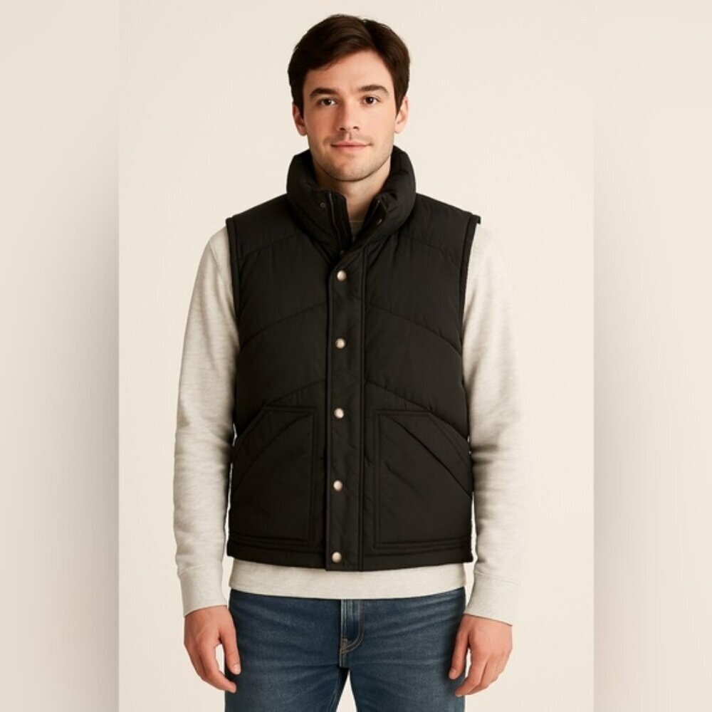 American Eagle Black Puffer Vest Size M
